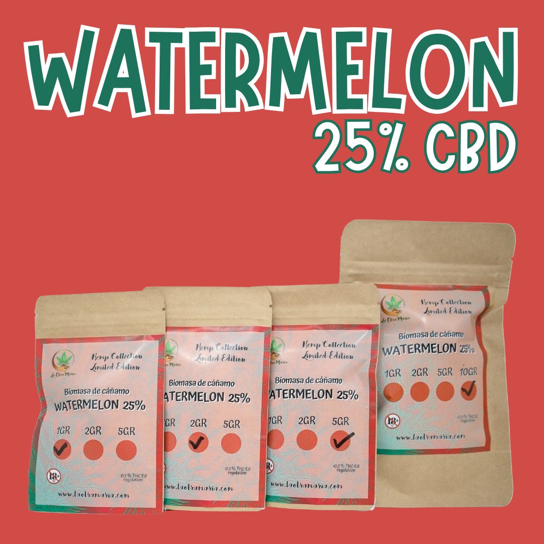 WATERMELON - CBD - LA OTRA MARIA CBD Biomasa de cáñamo WATERMELON 25% CBD Hidropónica - Imagen 1