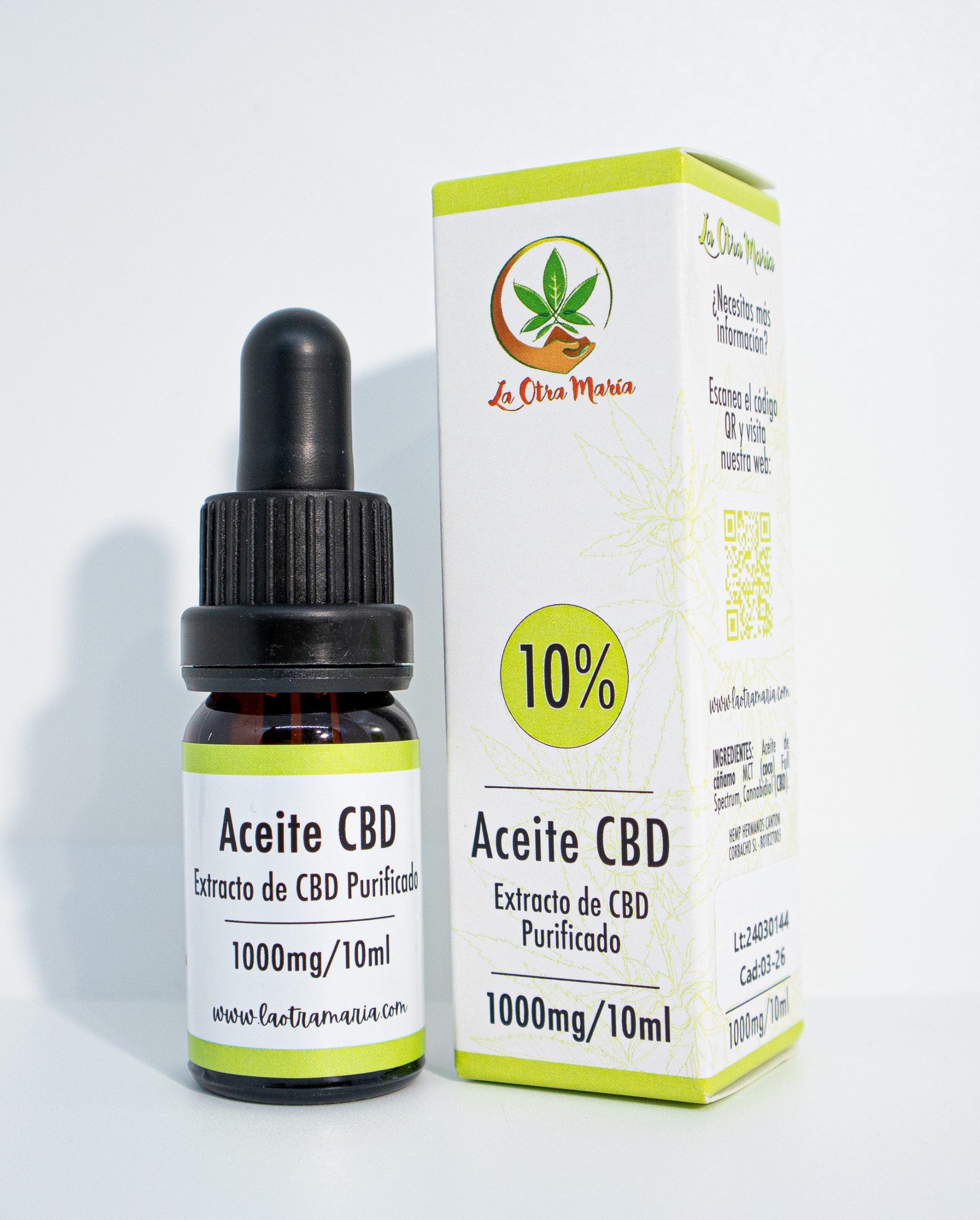 bote aceite 5%-6 Aceite de CBD 10% 10ml de La Otra María - Imagen 1