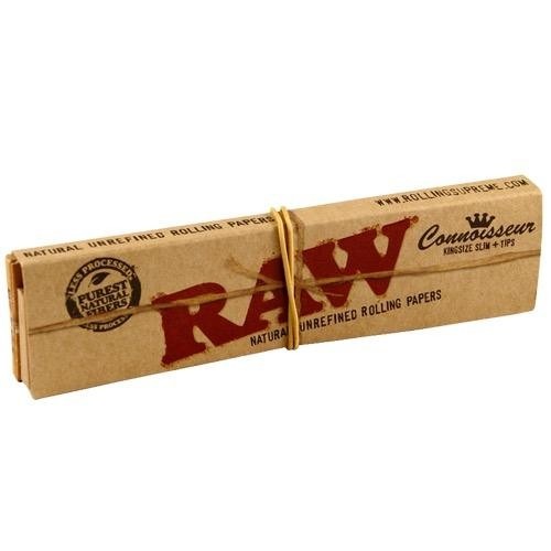 Raw Kingsize slim+Tips Papel de liar Raw King Size Connoisseur Classic + Tips - Imagen 1