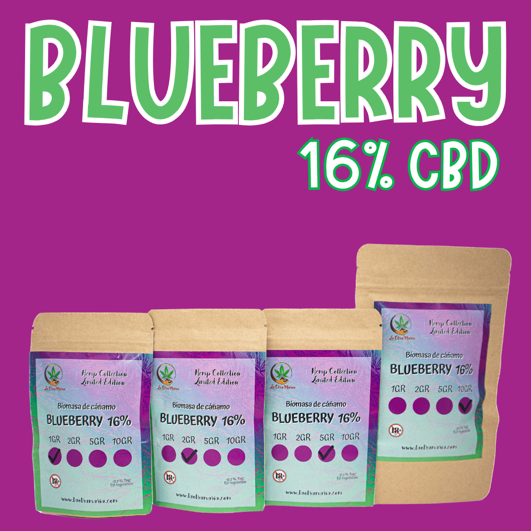 BLUEBERRY-16%-CBD-LA-OTRA-MARIA Biomasa de cáñamo BLUEBERRY 16% CBD Indoor - Imagen 1