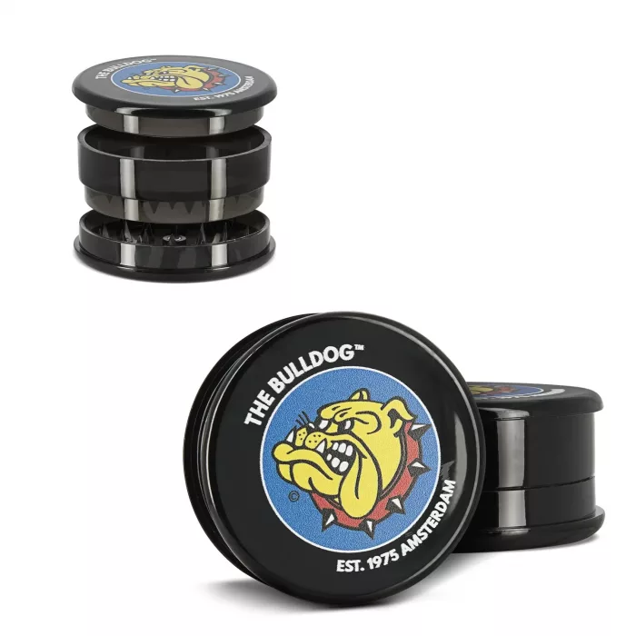 Grinder de plástico de Bulldog Amsterdam en Negro de 3 partes - Imagen 2