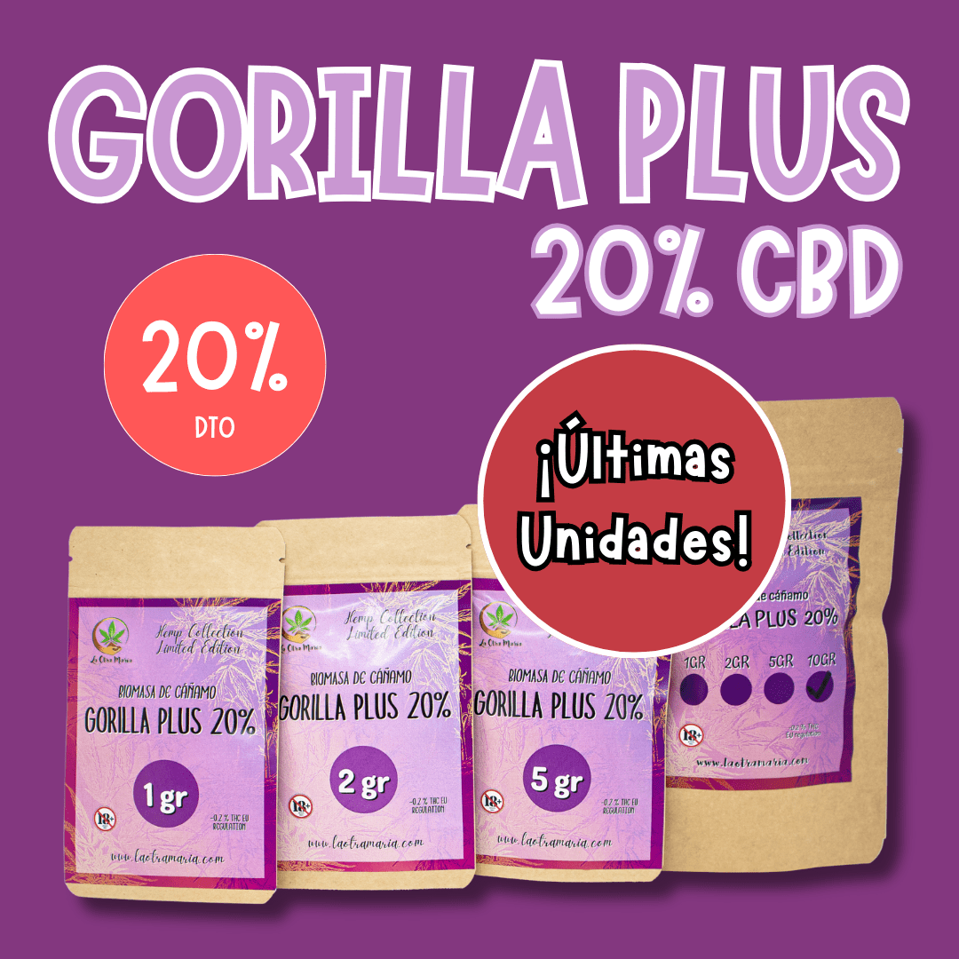 1 Biomasa de cáñamo GORILLA PLUS 20% CBD - Dolor y ansiedad grave/fuerte - Imagen 1