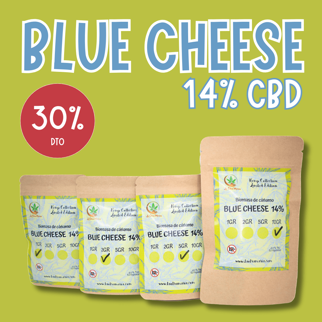 6 Biomasa de cáñamo BLUE CHEESE 14% CBD - Dolor y ansiedad medio - Imagen 1