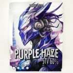 “Envase Sativanol Purple Haze STV 60% con ilustración futurista en tonos morados.